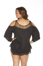 Shirley of Hollywood Plus Size Sleepshirt Black