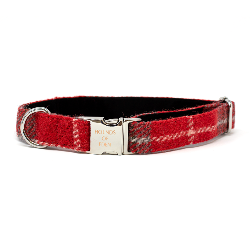 'Sammi' - Red & Grey Check Dog Harness
