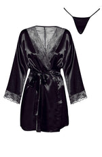 Beauty Night Sherie Peignoir Satin Robe Black