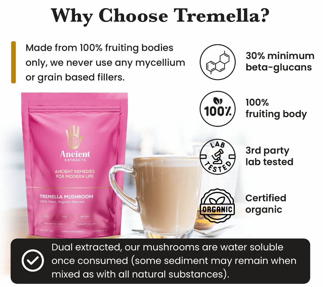 Tremella Mushroom Organic Extract - 30% Beta Glucans (60g)