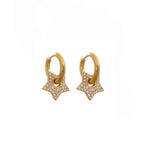 Seren 18k Gold Plated Pave Star Huggie Earrings