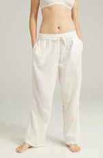 Nudea The Classic Trouser Organic Cotton White Pyjama Trousers