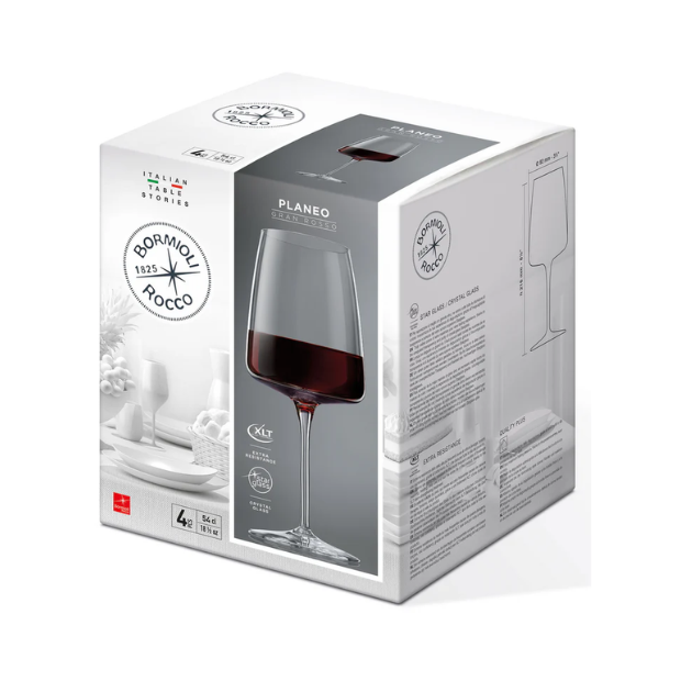 Bormioli Rocco Planeo Gran Rosso Wine Glasses - 555ml - Set of 4
