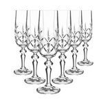 Flamenco Crystalite Full Cut Champagne Flutes - 180ml - Set of 6