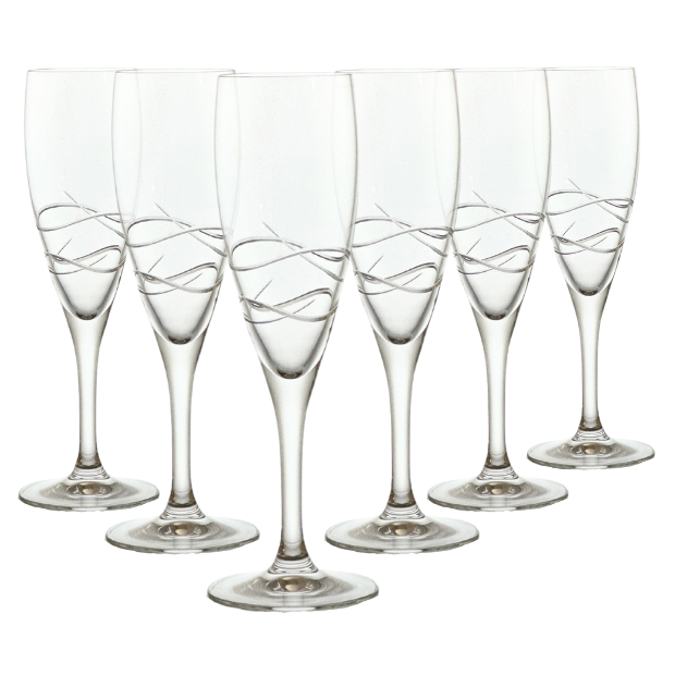 Crystalite Champagne Flutes - 180ml - Set of 6