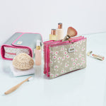 'Amy' 3 in 1 Large Makeup Wallet in Floral Sage