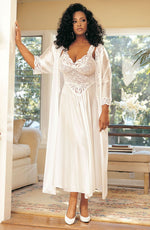 Shirley of Hollywood Plus Size Bridal Long Nightgown White