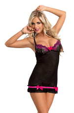 YesX Lingerie Dress Rose/Black