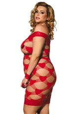 YesX YX822Q Plus Size Hearts & Handcuffs Red