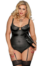 YesX Plus Size Bodysuit Black
