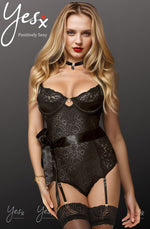 YesX Satin Bow & Lace Body Black