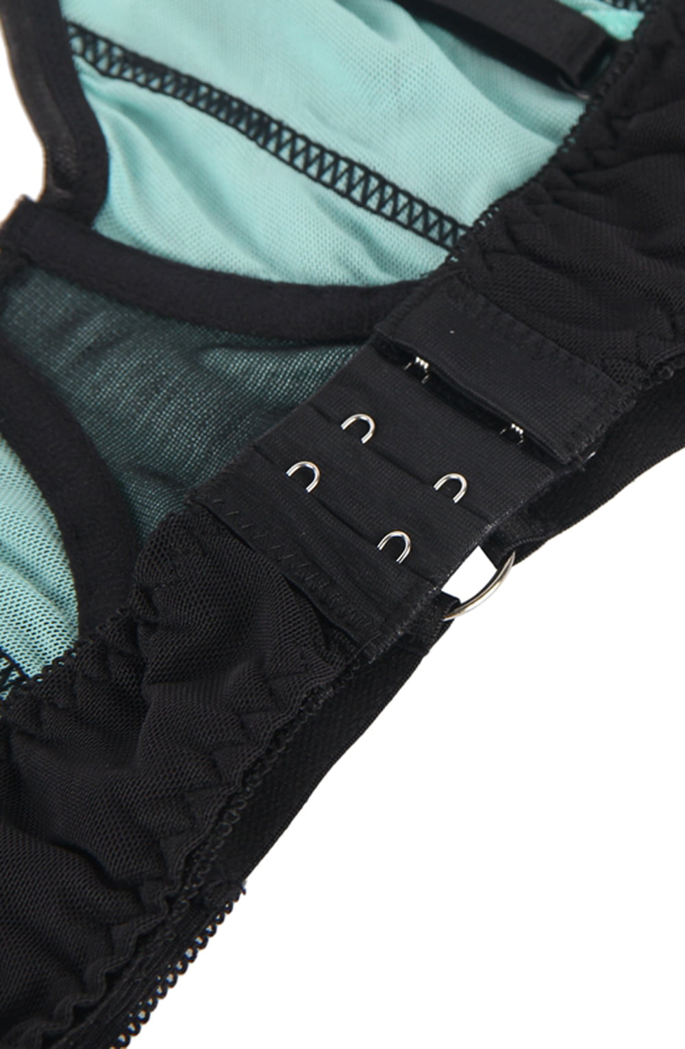 YesX Bra Brief Lingerie Set Black & Blue