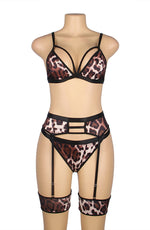 YesX Leopard Print Lingerie Set