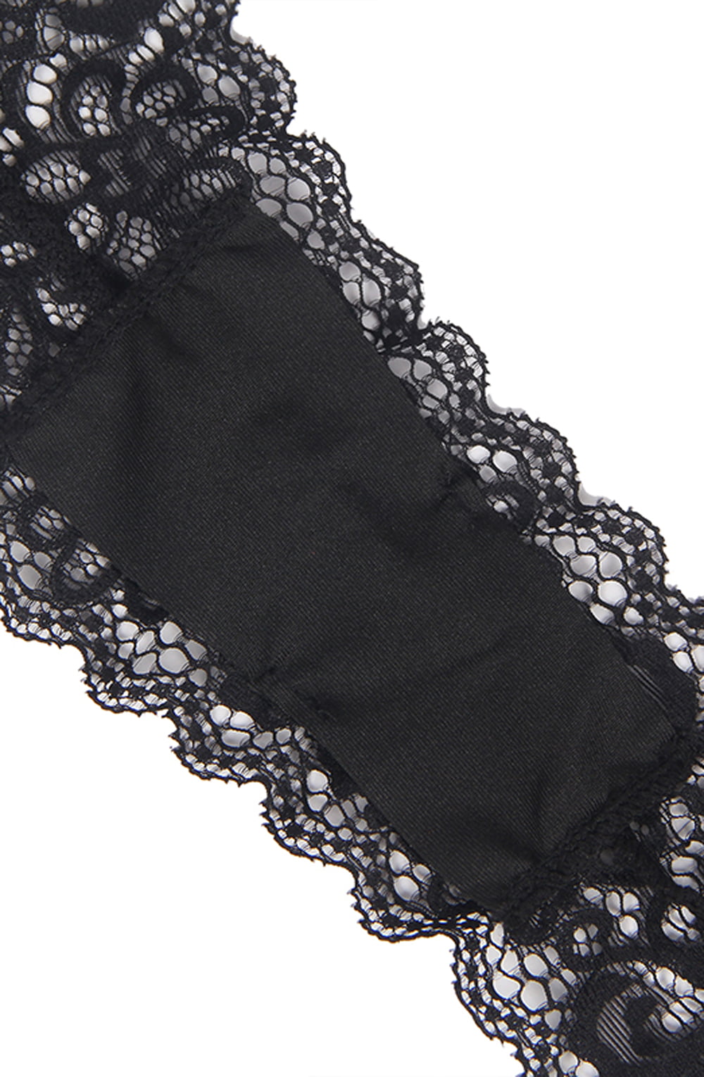 YesX Gartered Zip-up Wet Look 2 Piece Babydoll Set Black