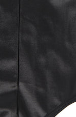 YesX Gartered Zip-up Wet Look 2 Piece Babydoll Set Black