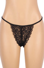 YesX Gartered Zip-up Wet Look 2 Piece Babydoll Set Black