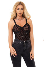 YesX Chain Bodysuit Black