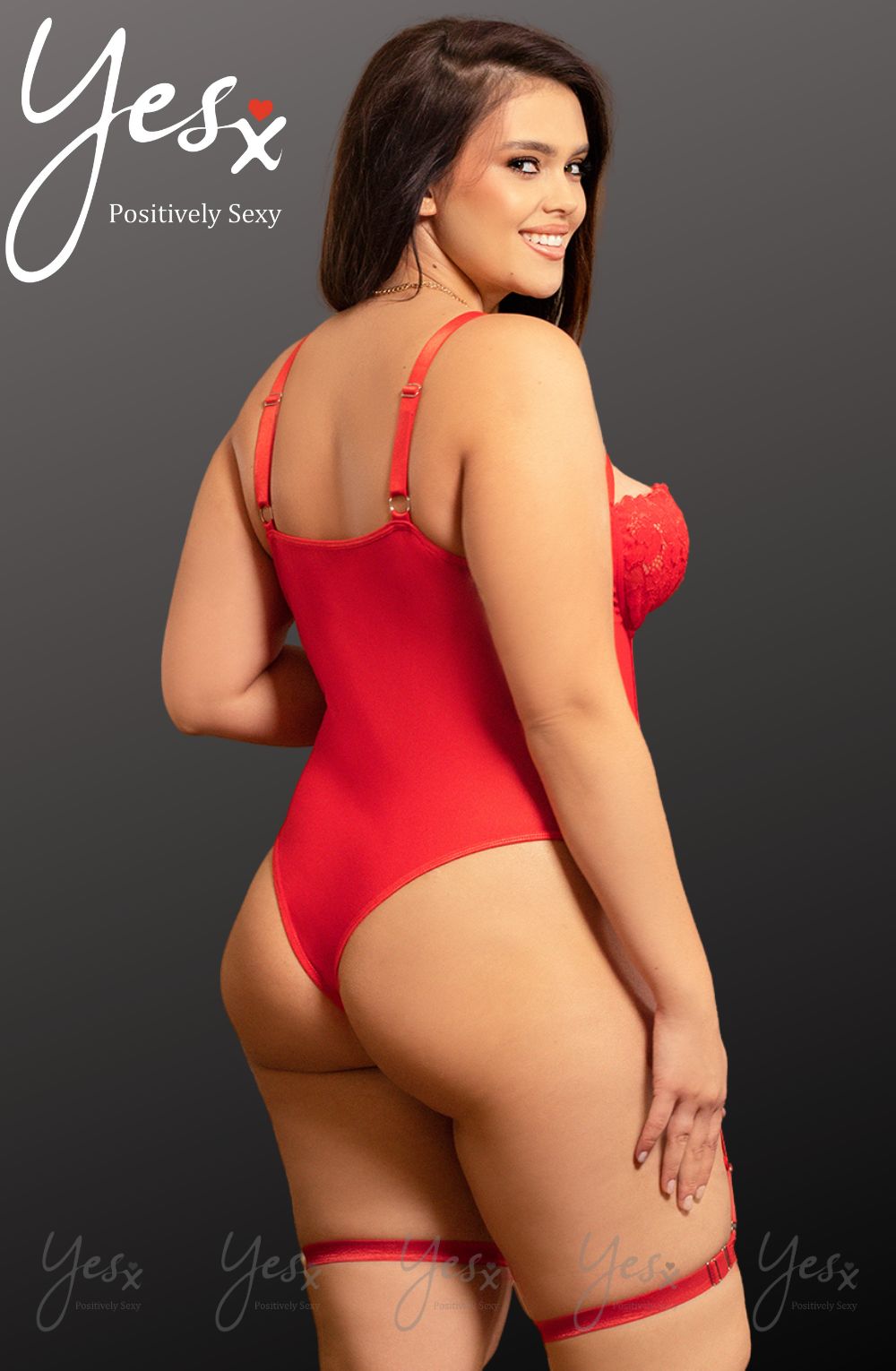 YesX Red Lace Bodysuit