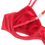 YesX Hollow Cut Halter Bra Lingerie Set Red