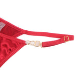 YesX Plus Size Hollow Cut Halter Bra Lingerie Set Up To 2XL Red