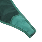 YesX Hollow Cut Halter Bra Lingerie Set Green