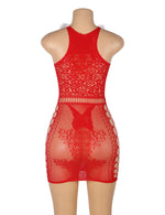 YesX Christmas Sexy Bodystocking Dress One Size Red