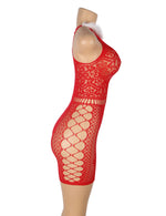 YesX Christmas Sexy Bodystocking Dress One Size Red