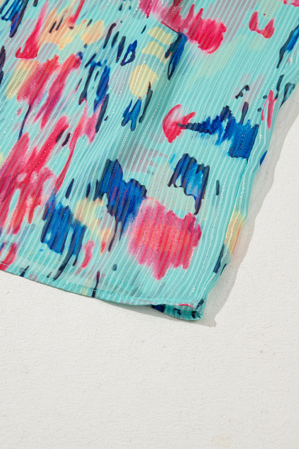 Abstract Print Short Puff Sleeve Tiered Maxi Dress