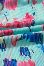 Abstract Print Short Puff Sleeve Tiered Maxi Dress