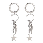 Aelin Statement Dangle Star Charm Hoop Earrings