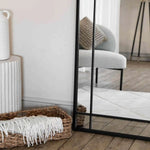 Aimi - Full Length Black Metal Rectangle Window Mirror - 180cm x 105cm.