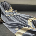 Alicia King Size Bed Throw XL Navy Blue