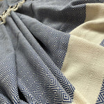 Alicia King Size Bed Throw XL Navy Blue