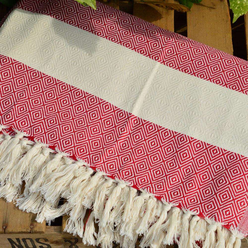 Alicia King Size Cherry Red Bed Throw XL