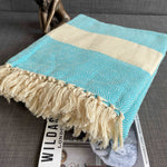 Alicia King Size Cotton Bed Throw XL Teal