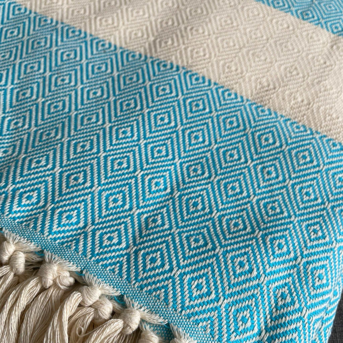 Alicia King Size Cotton Bed Throw XL Teal
