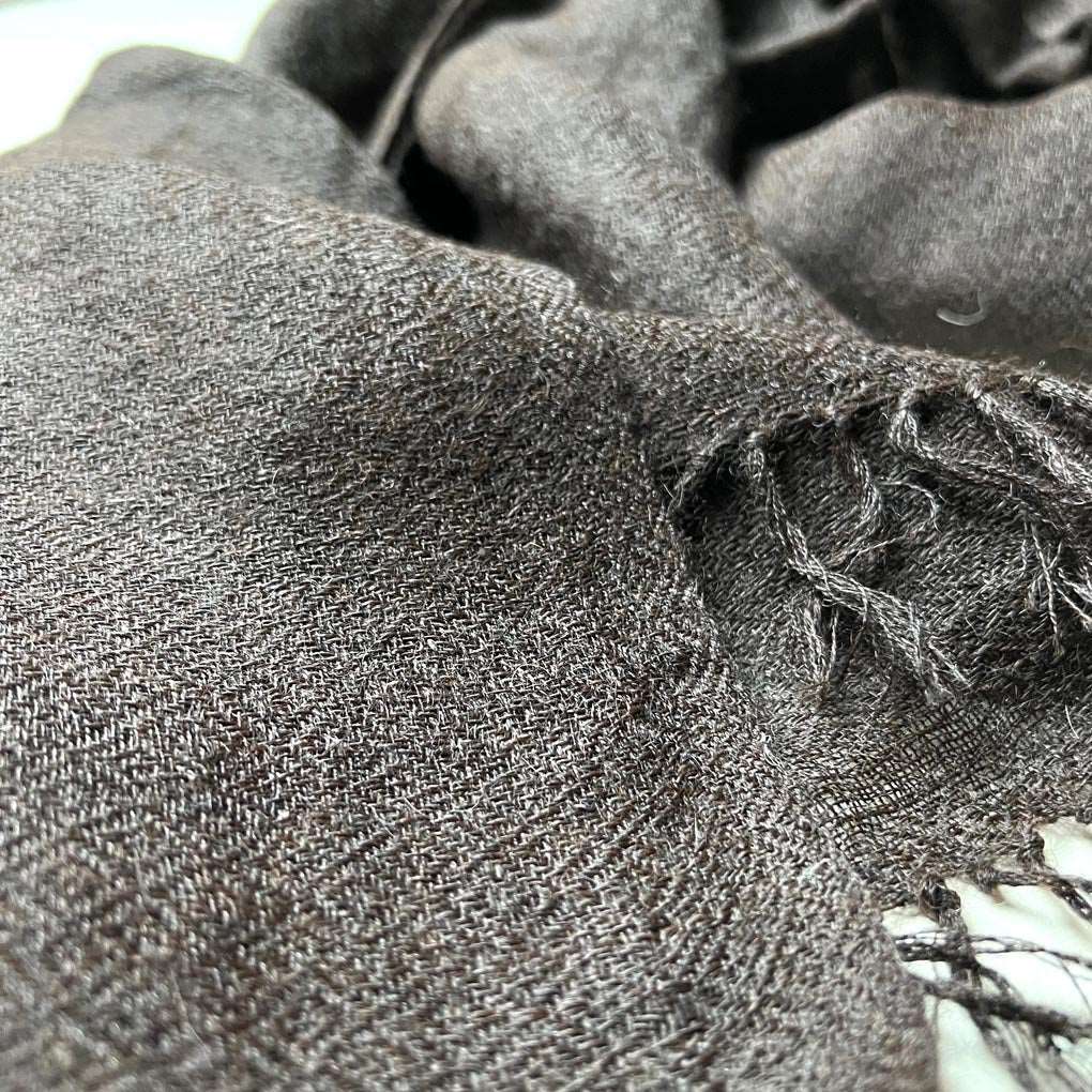 Alpaca Kasardevi Handwoven Shawl | Dark Chocolate Brown