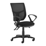Altino mesh back asynchro operator chair fixed arms Black