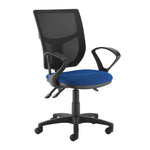 Altino mesh back asynchro operator chair fixed arms Blue