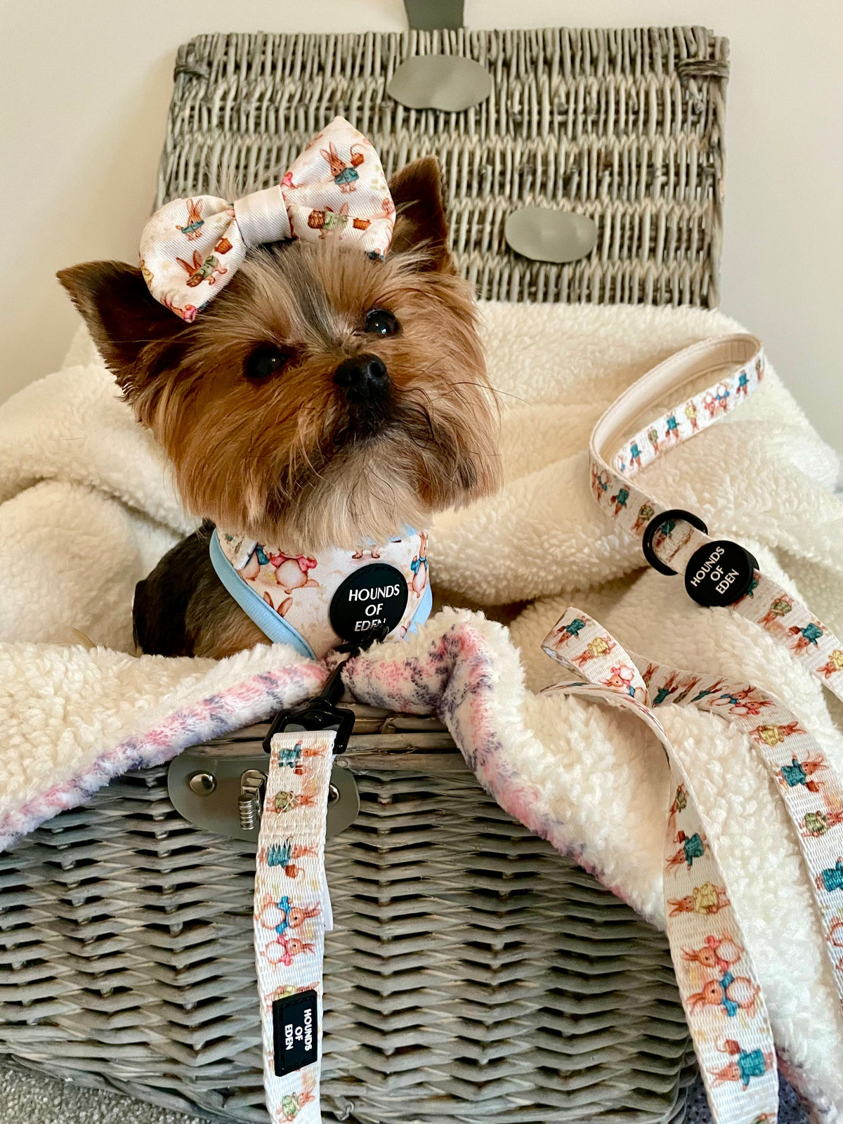 Bunny Tales - Blue, Dog Harness (XXS-XS)