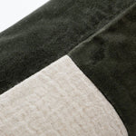 Amber Linen Velvet Handmade Cushion in Striped Green & Cream