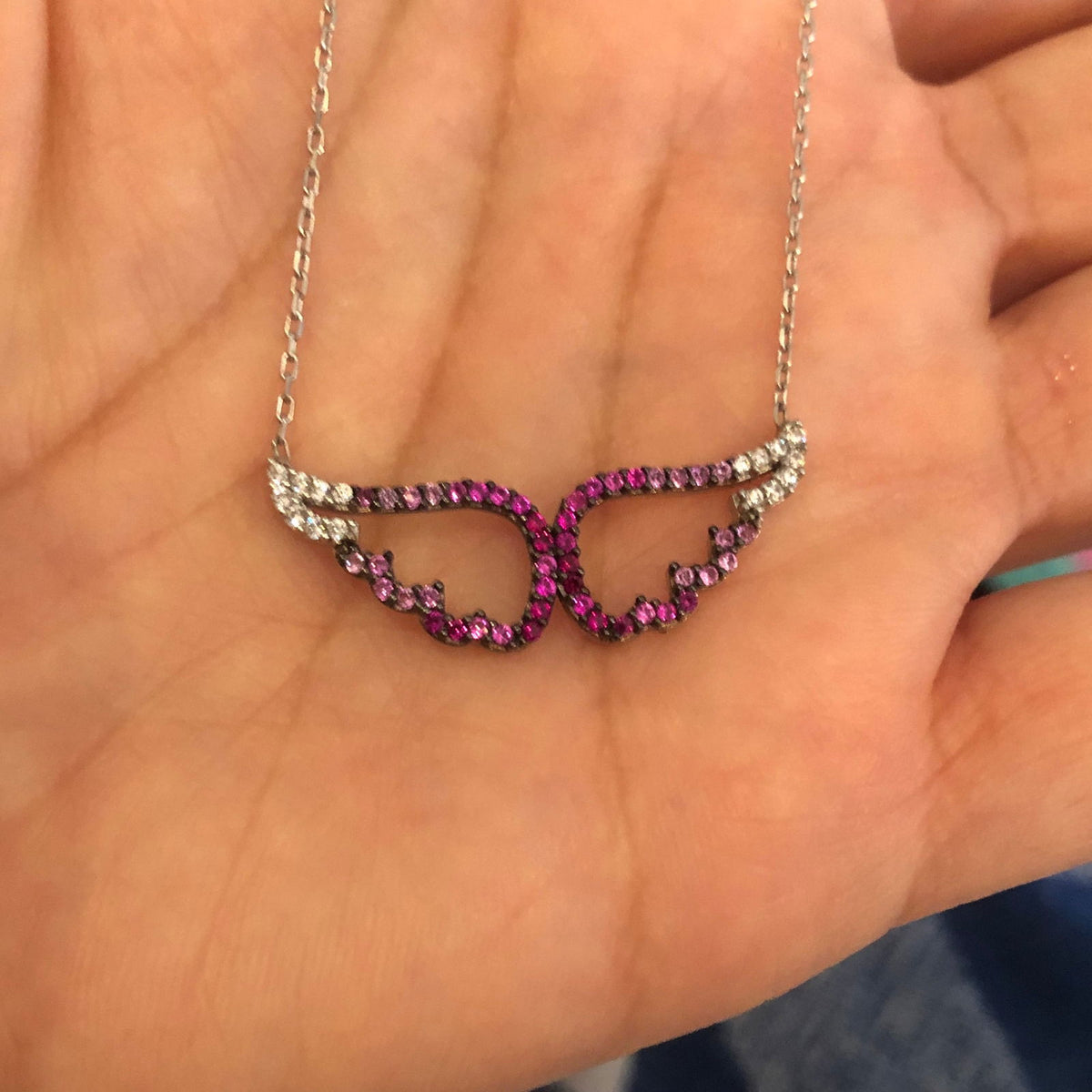 Angel Wings Necklace Red