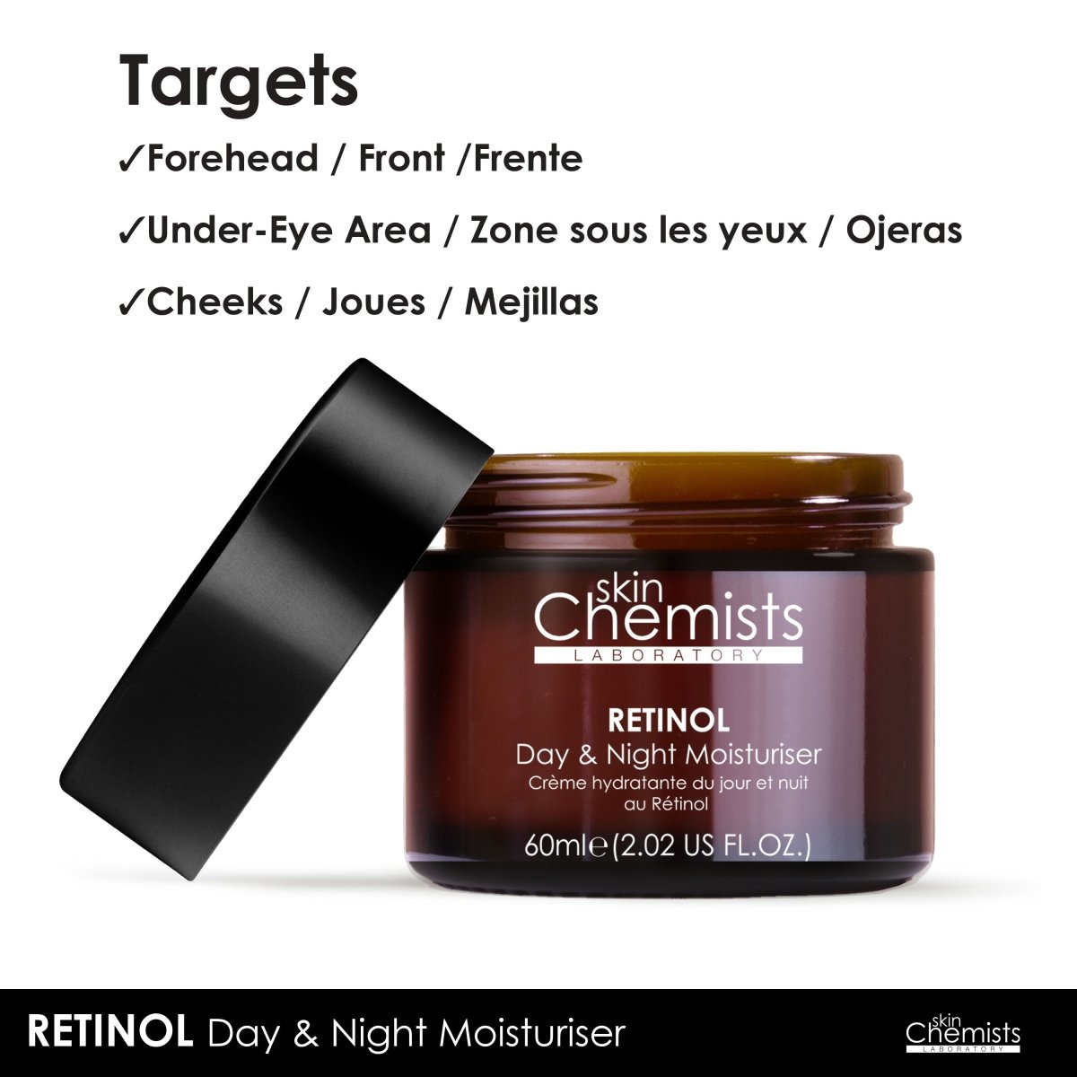 skinChemists Anti-Ageing Retinol Night Moisturiser with SYN®-AKE 60ml