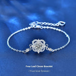 Aoife 925 Sterling Silver Diamond Four Leaf Clover Bracelet