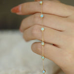 Aria 925 Sterling Silver Plated Dainty Opal Gem Bracelet