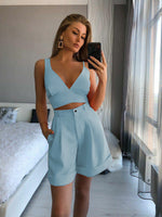Asymmetric Strap Top High Waist Shorts Shorts & Top Co-ord Set