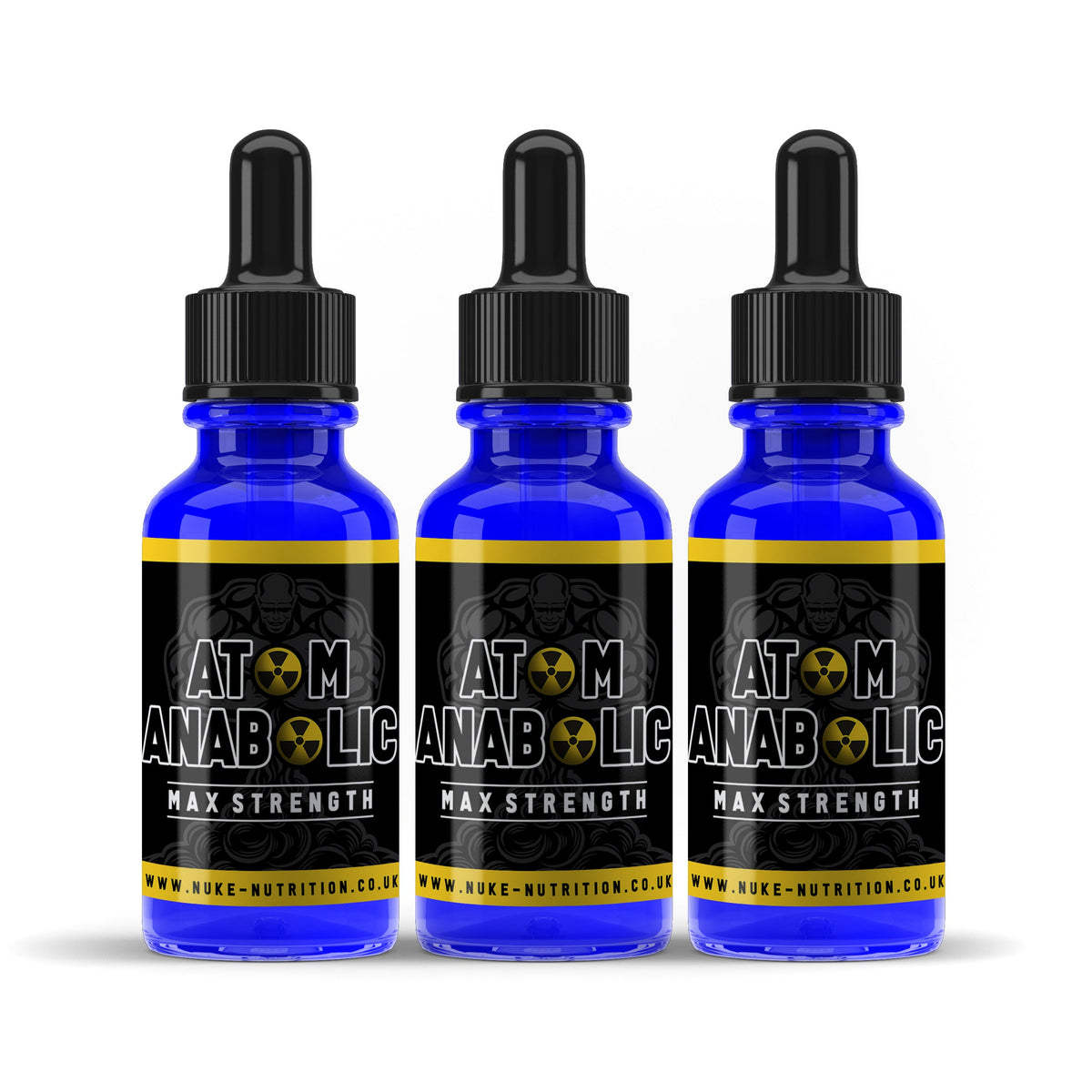 Atom Anabolic Liquid Testosterone Booster Muscle Growth & Strength 3 Bottles