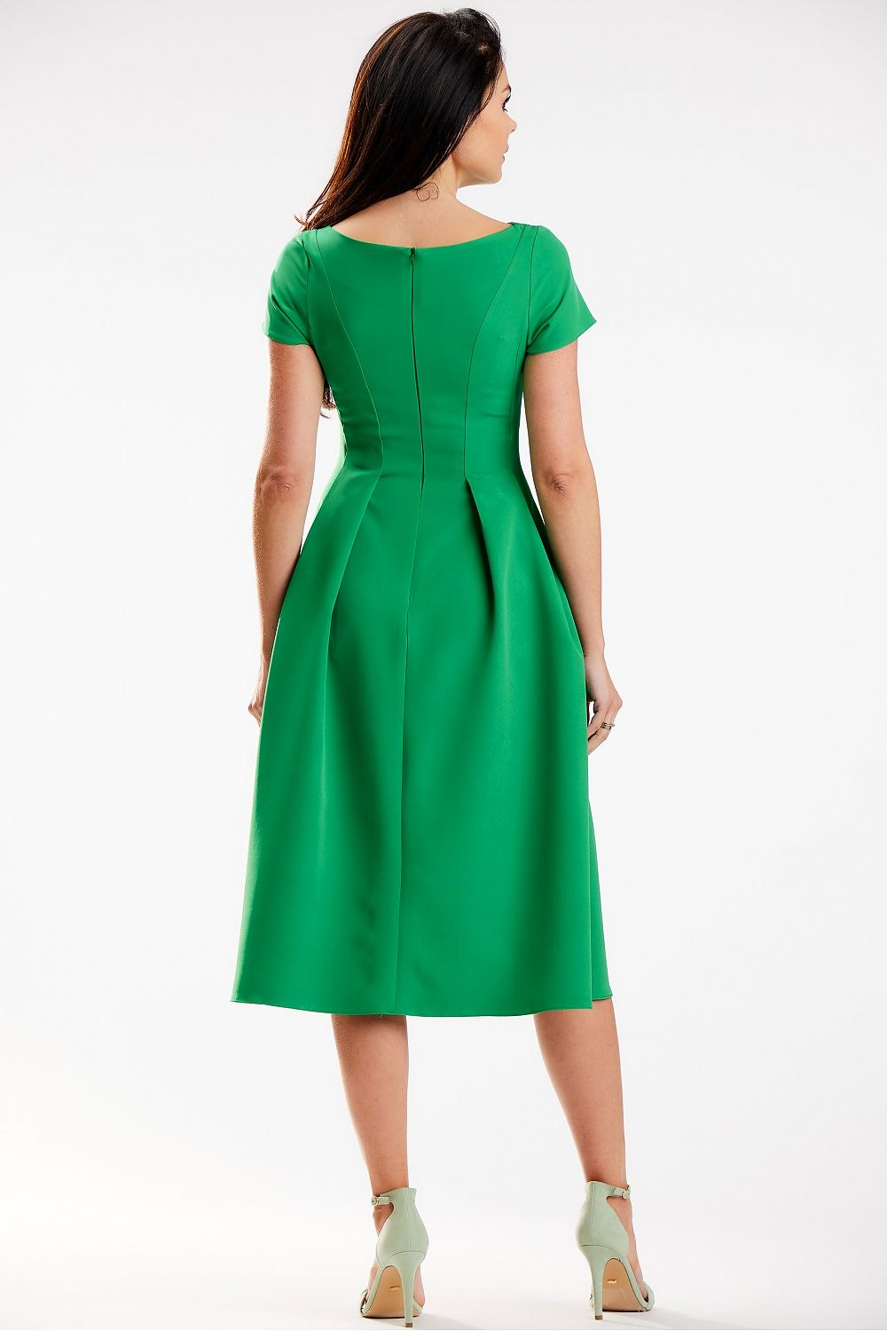 Awama Midi Day Dress with Boat Neckline