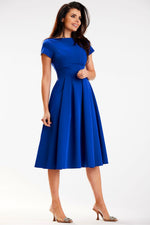 Awama Midi Day Dress with Boat Neckline
