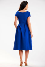 Awama Midi Day Dress with Boat Neckline